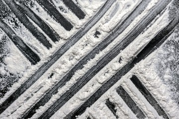 White flour on black background