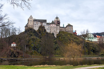 Fototapeta na wymiar Loket castle and fortification Czech Republic