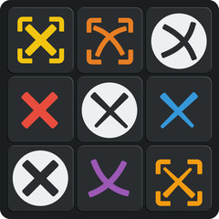 Set of 9 check marks web and mobile icons. Vector.