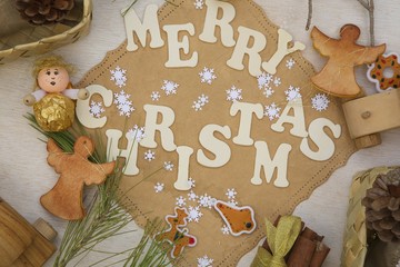 Children christmas background  with inscription: 