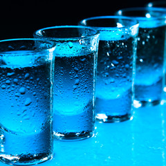 Glasses with an alcoholic drink