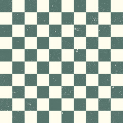 A green checkered vector background with grunge texture