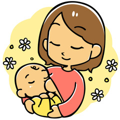 おっぱいを飲む赤ちゃん