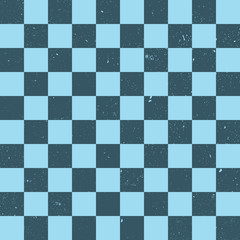 A blue checkered vector background with grunge texture
