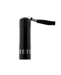 black flashlight on white