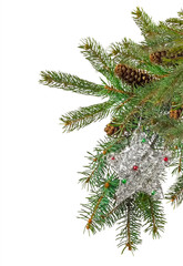 Christmas tree and star on a white background