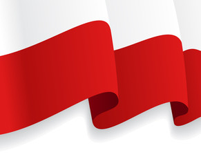 Background with waving Polish Flag. Vector