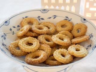 Traditional Danish homemade vanilla christmas cookies
