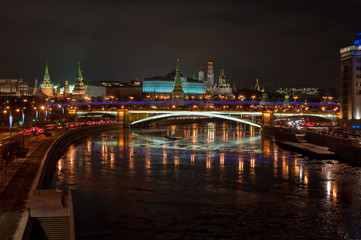 Fototapeta na wymiar The Moscow Kremlin at night.