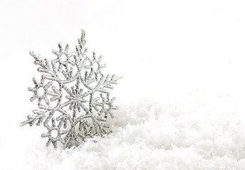 Christmas silver background with snowflakes