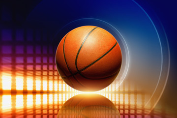 Basketball with reflection