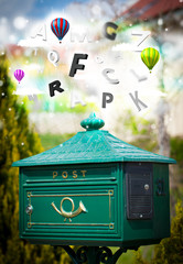 Post box with colorful letters