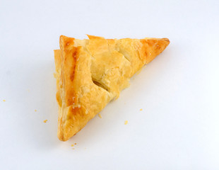Puff Pastry Triangle Isolated on White Background