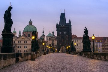 Fototapeta na wymiar Charles bridge in Prague, Czech Republic