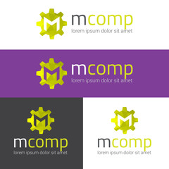 Vector m letter modern polygonal logo