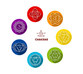 Chakra color flat set