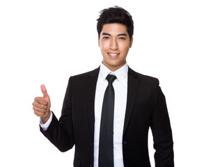 Businessman with thumb up