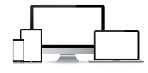 Modern digital tech device collection