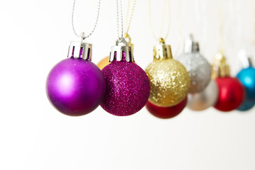 Christmas balls on a white background