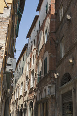 Fototapeta na wymiar Lucca narrow street, Italy