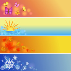 four seasons symbols illustration