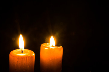 two burning candles