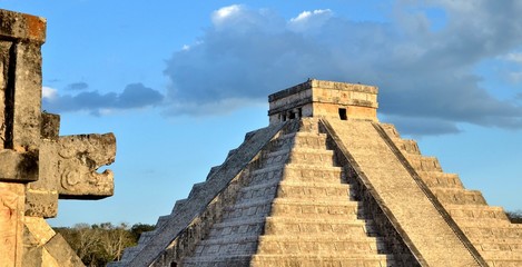 The head of the snake in Chichen Itza
