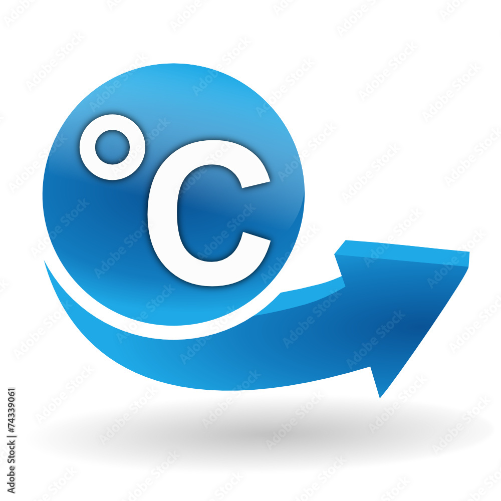 Canvas Prints degrés celsius sur bouton web bleu