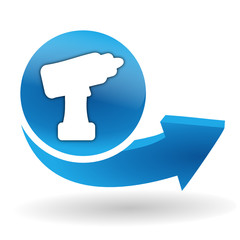Fototapeta premium visseuse dévisseuse sur bouton web bleu