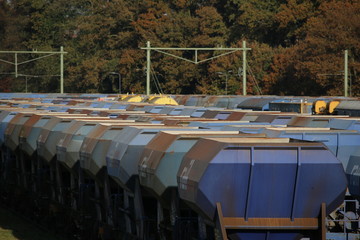 train freightwagons in blueue