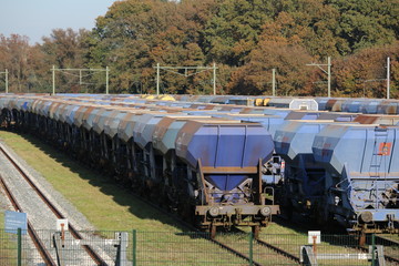 train freightwagons in blue