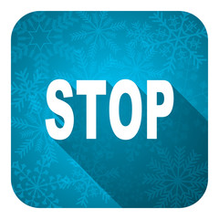 stop flat icon, christmas button