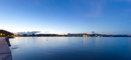 panoramic view of Corfu city in the afternoon