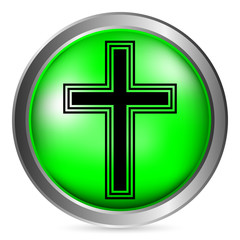 Obraz premium Religious cross button