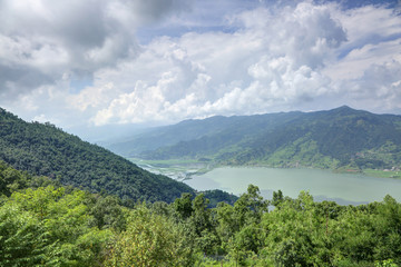 Obraz na płótnie Canvas Beautiful landscape of Pokhara valley