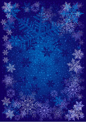 Fototapeta na wymiar Winter background with different snowflakes 2015