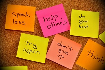 Notice board with sticky note pads