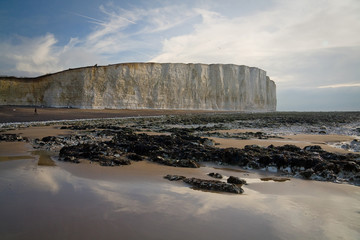 Seven Sisters cliffs in East Sussex, UK.