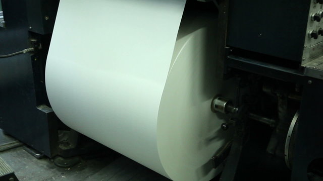 production of paper, close up