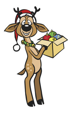 funny vector christmas deer