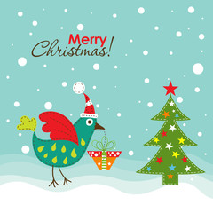 Template Christmas greeting card,  vector