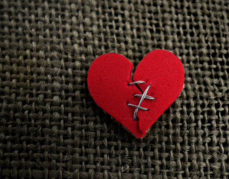 Red heart stitch