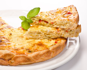 quiche with leeks and pepers