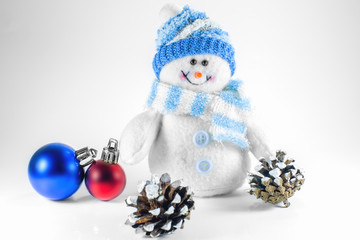 toy snowman and Christmas decorations