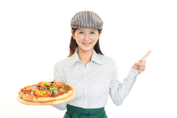 笑顔のウェイトレス