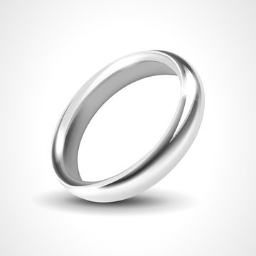 Silver Ring Isolated on White Background