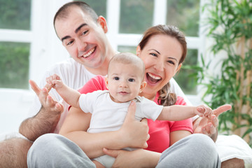 Obraz premium Fuuny happy smiling family photo
