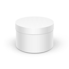 Vector White Round Blank Box