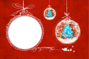 Photo frame Christmas greeting card