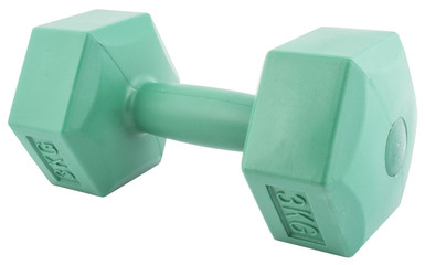 Green dumbbell isolated
